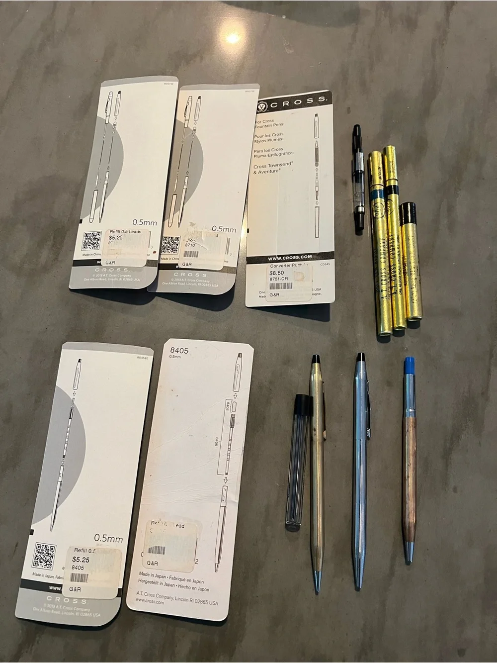 Vintage Cross Pens & Mechanical Pencils Mixed Lot Cases Refills Parts